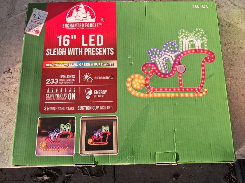 Enchanted Forest 16" LED Sleigh with Presents Light