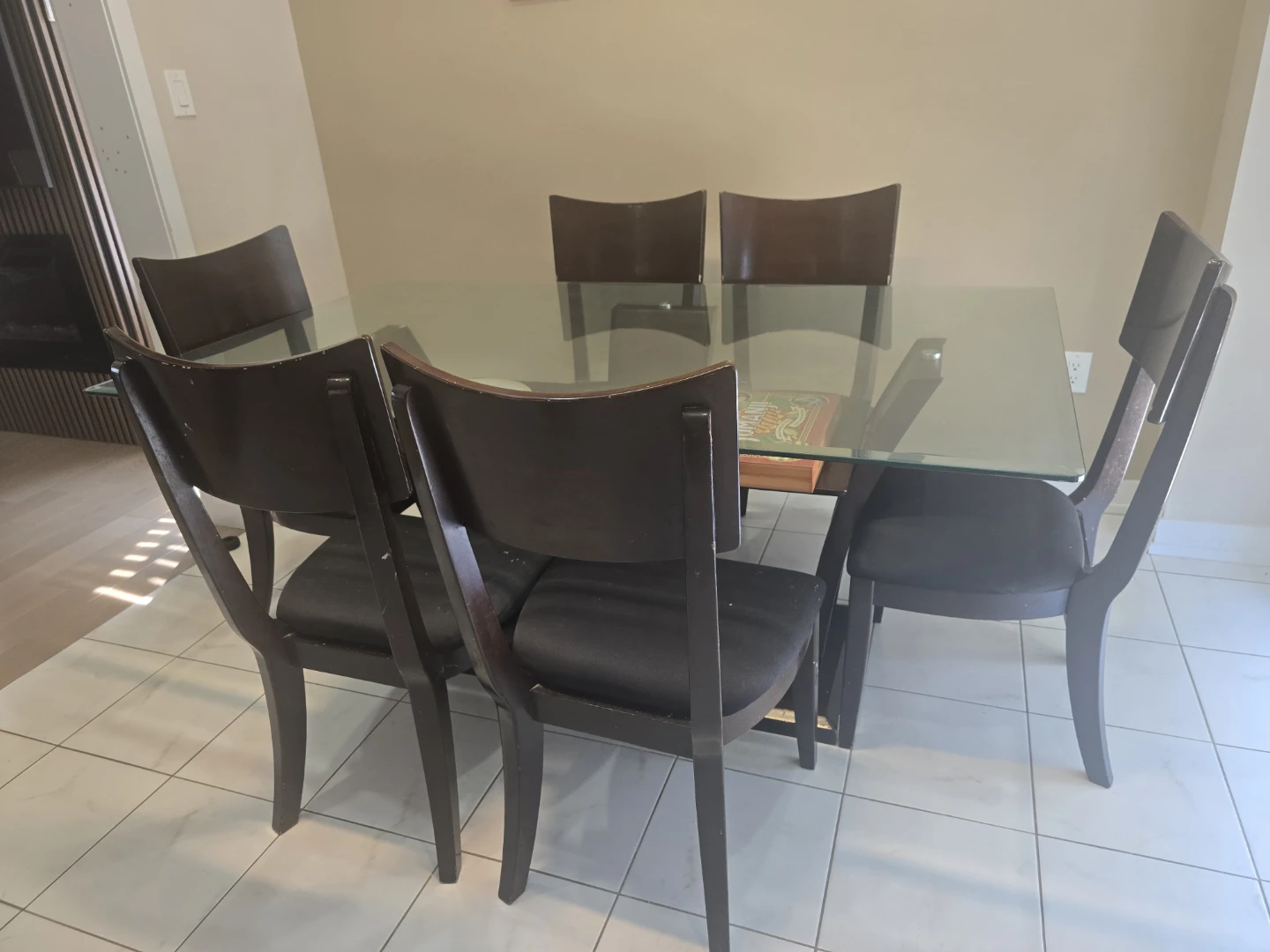 Glass Top Dining Table with 6 Chairs - photo 3