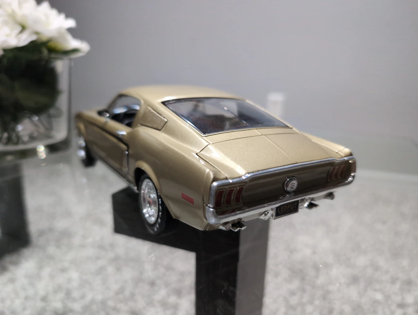 1969 Ford Mustang "GT" Gold Diecast Model Car - photo 4