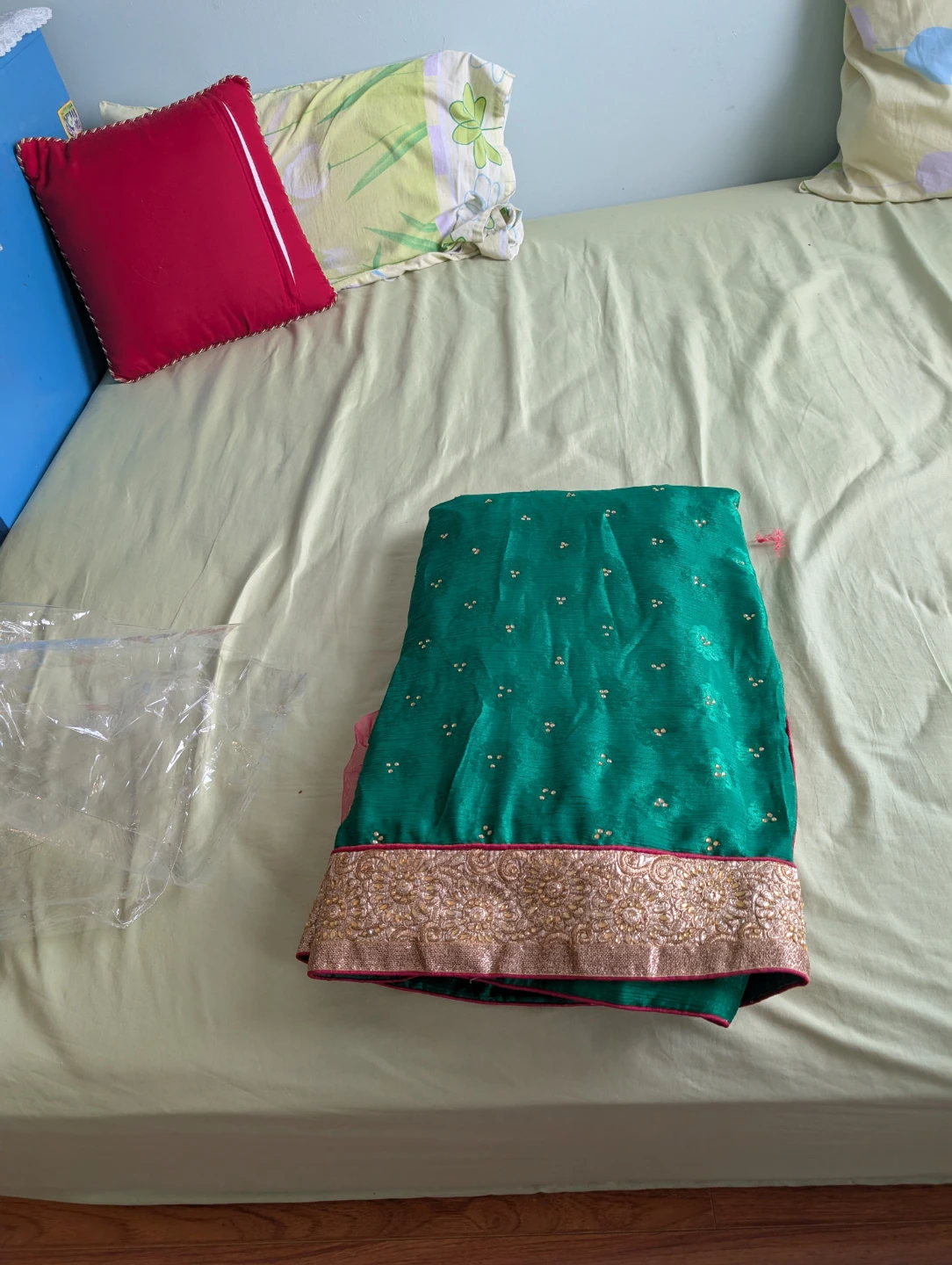 Green Saree with Gold Border $35 both - photo 2