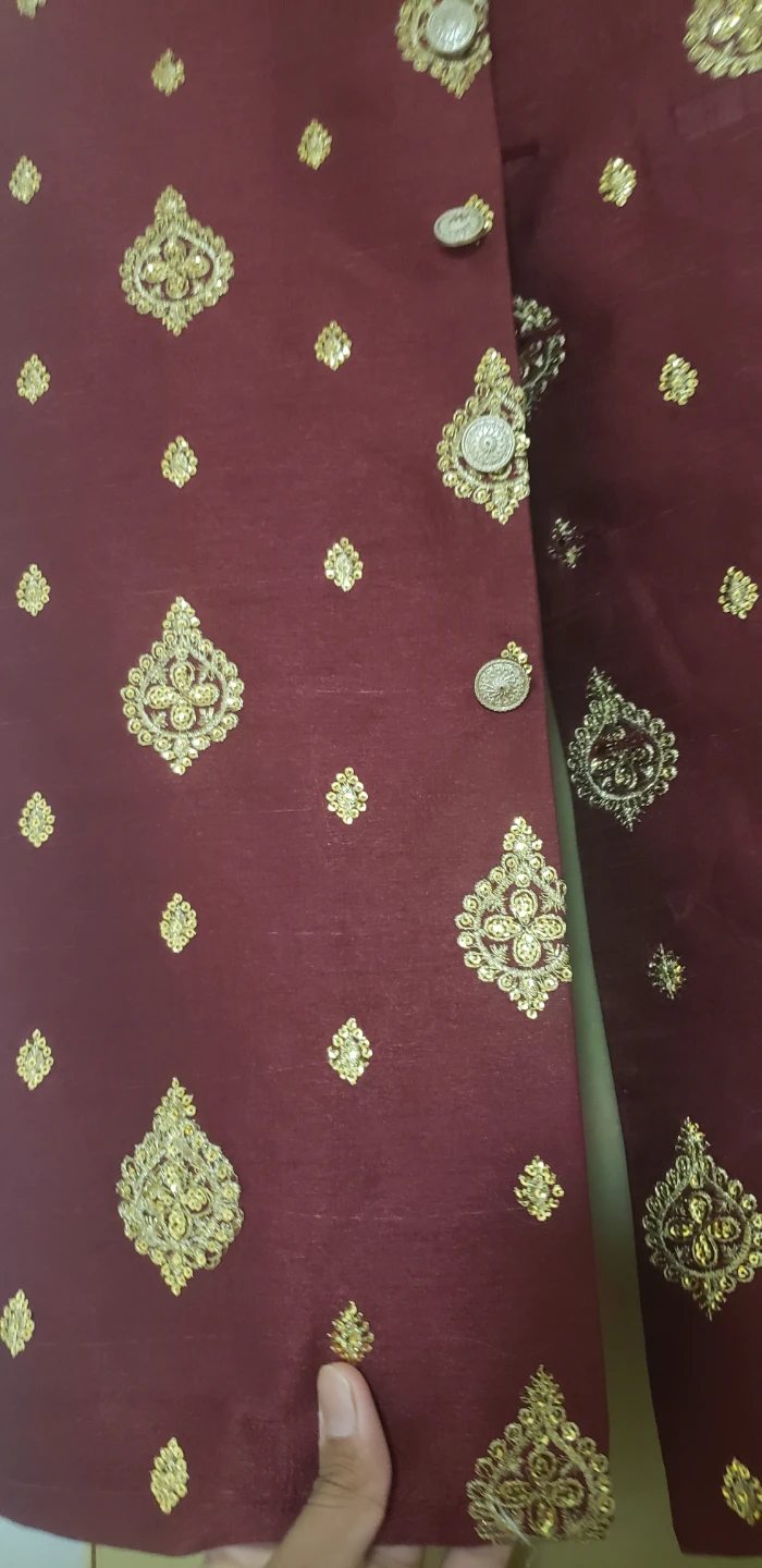 Men's Kurta Shalwar Set with Embellished Vest - photo 2