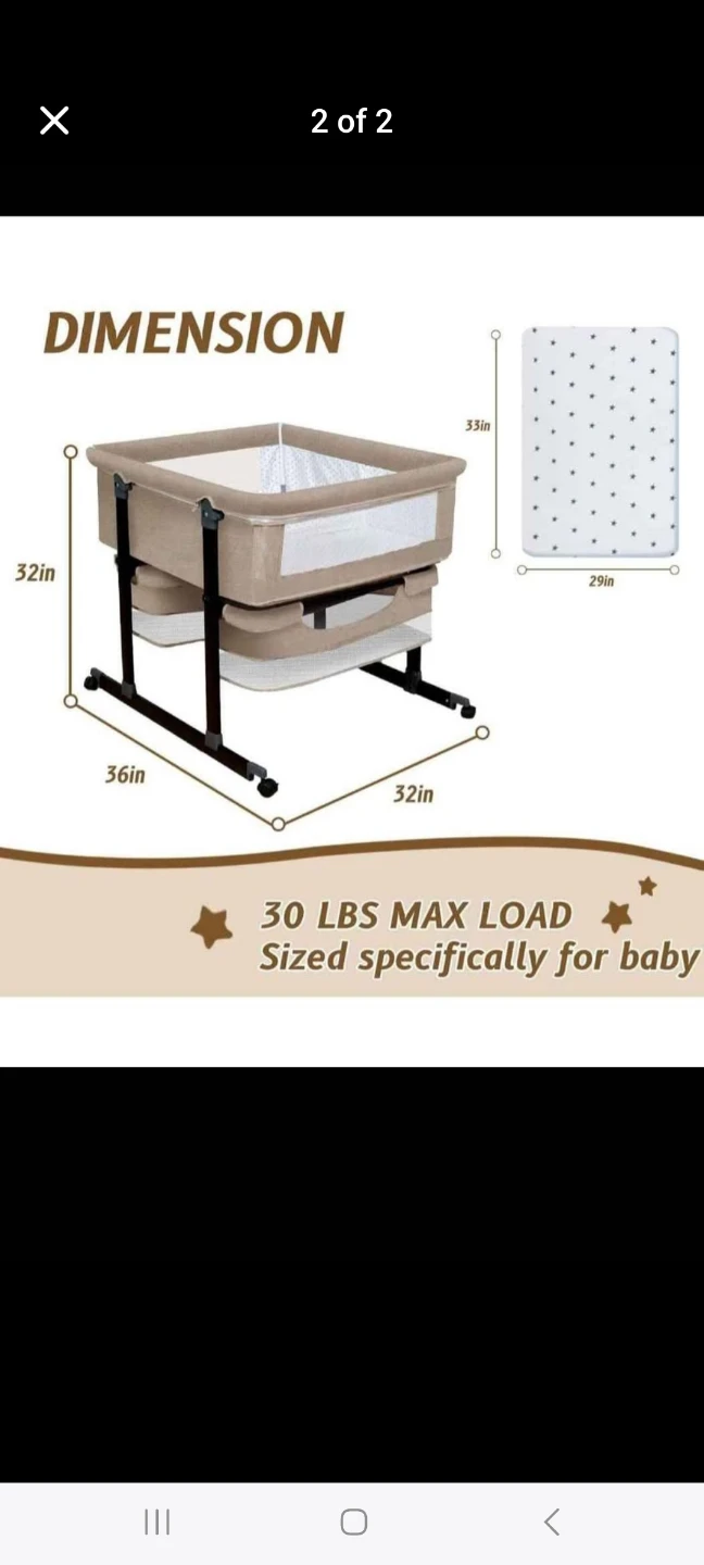 Twin Baby Bassinet with Mosquito Net and Storage