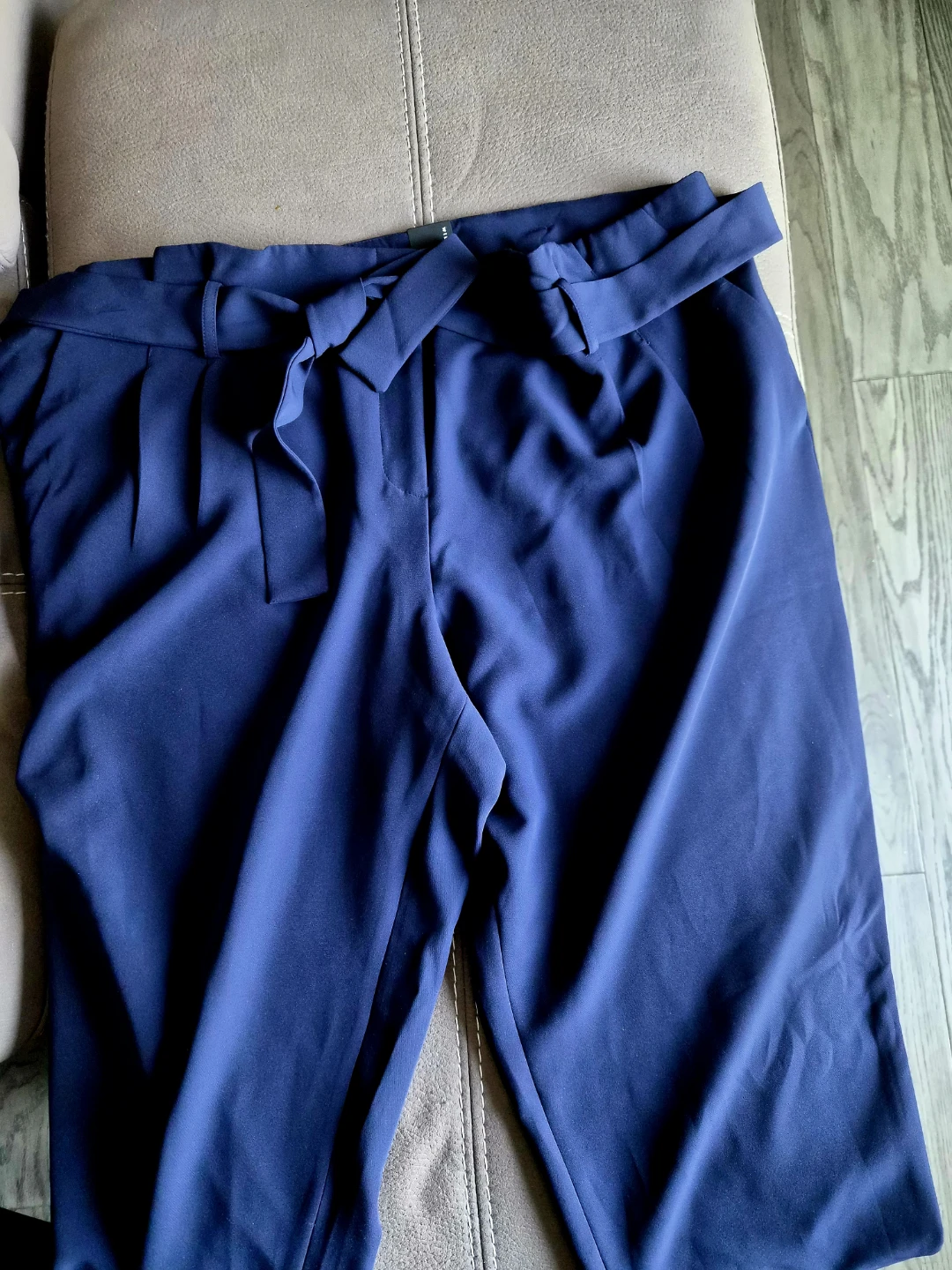 W & T Navy Blue Belted Pants Size 22