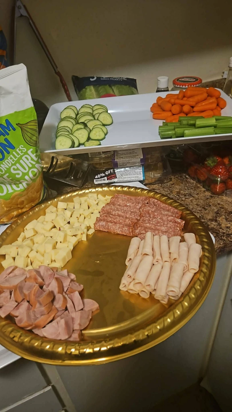 Charcuterie Board with Assorted Meats and Cheeses