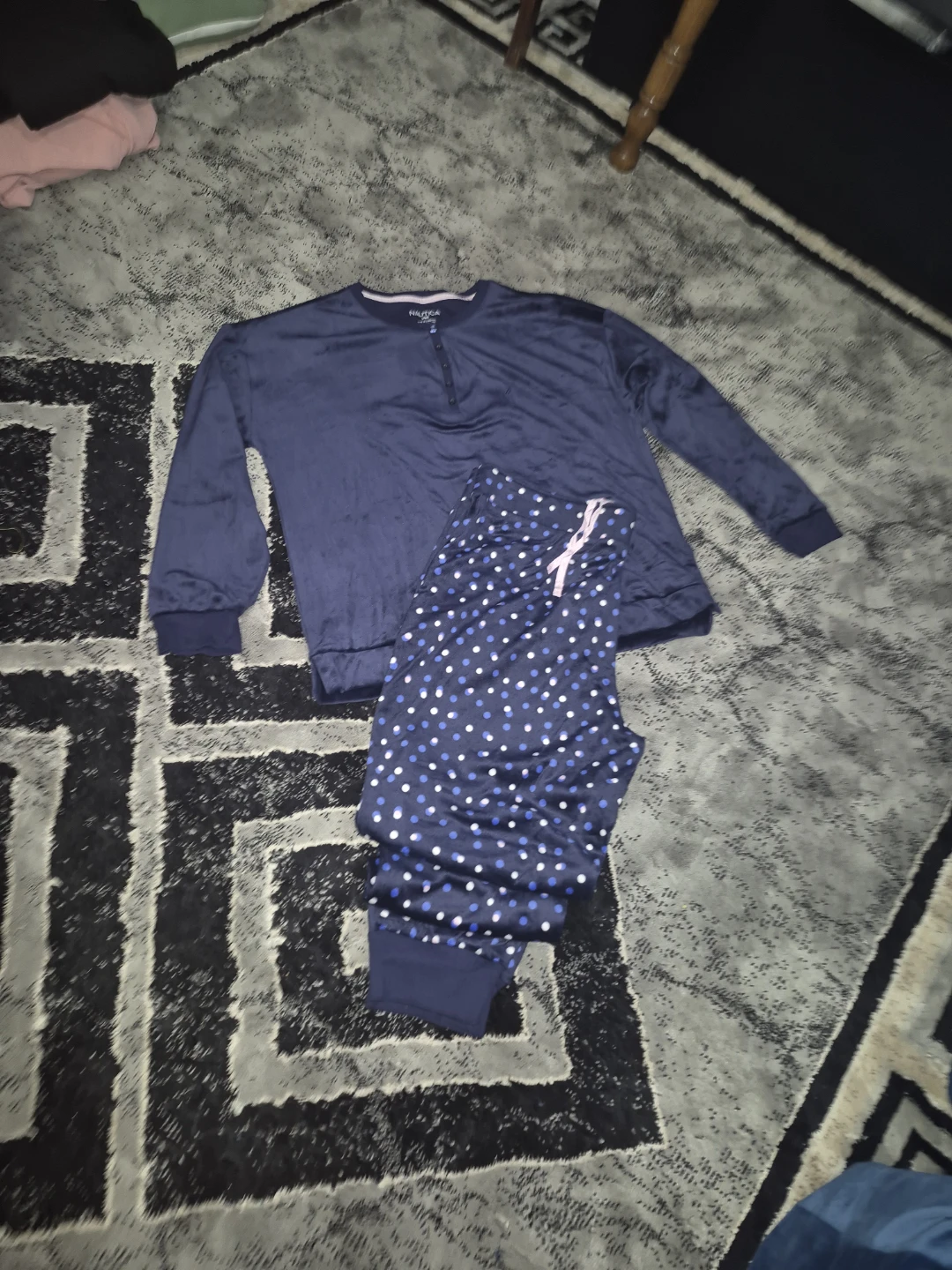 Nautica navy and polka dot pajama set