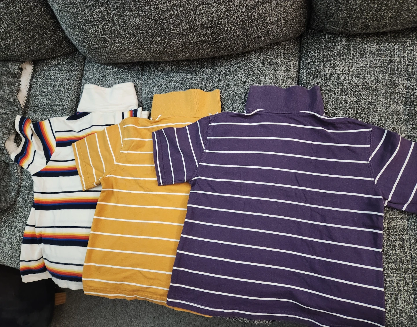 Bundle of 3 Striped Polo Shirts All Cotton, Kids Size 3T-5T - photo 3