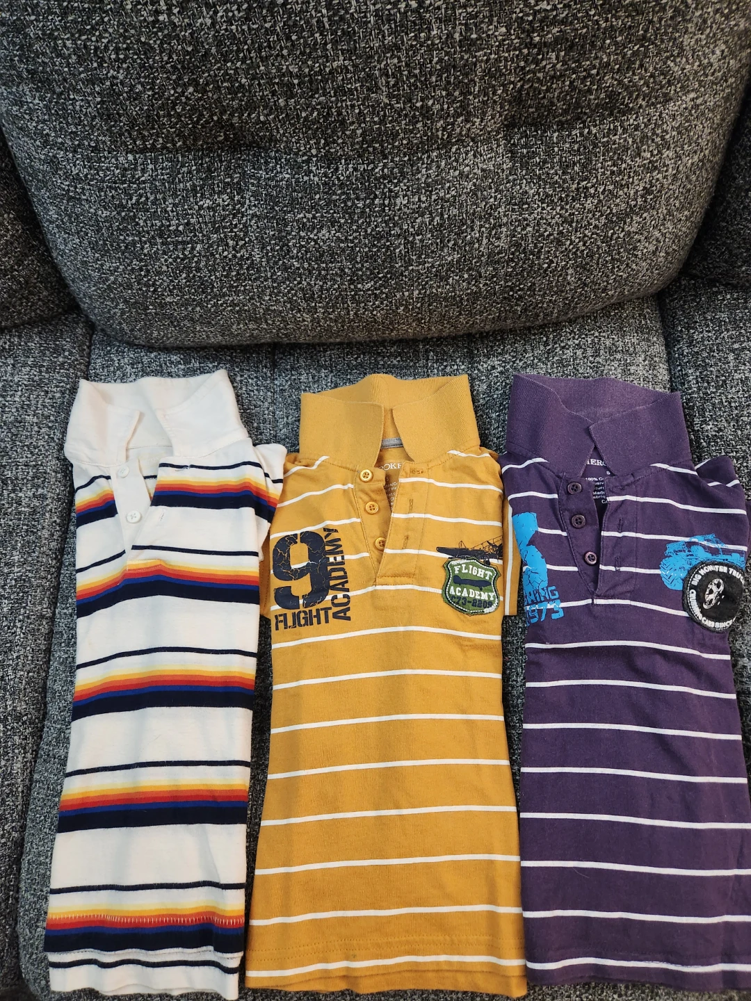Bundle of 3 Striped Polo Shirts All Cotton, Kids Size 3T-5T - photo 5
