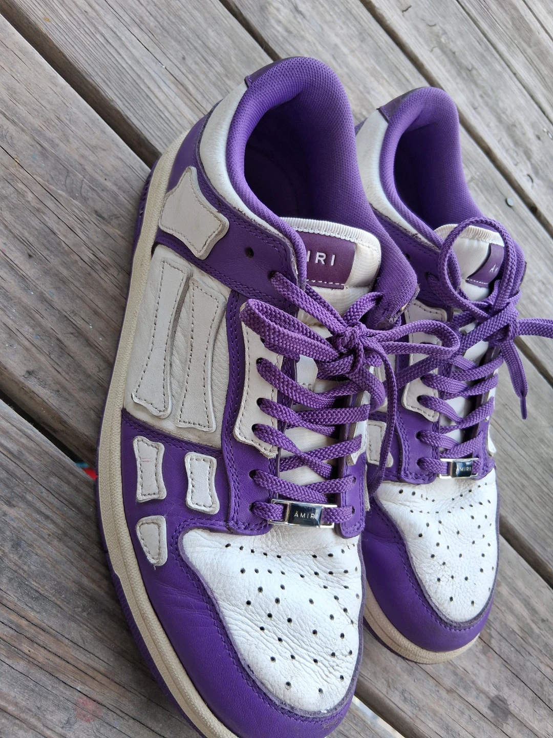 Amiri Purple & White Low Top Sneakers - photo 3