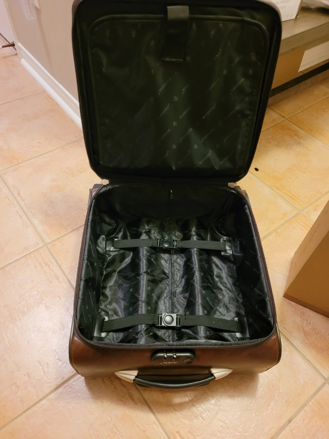 Brown Faux Leather Carry-On Suitcase - photo 2