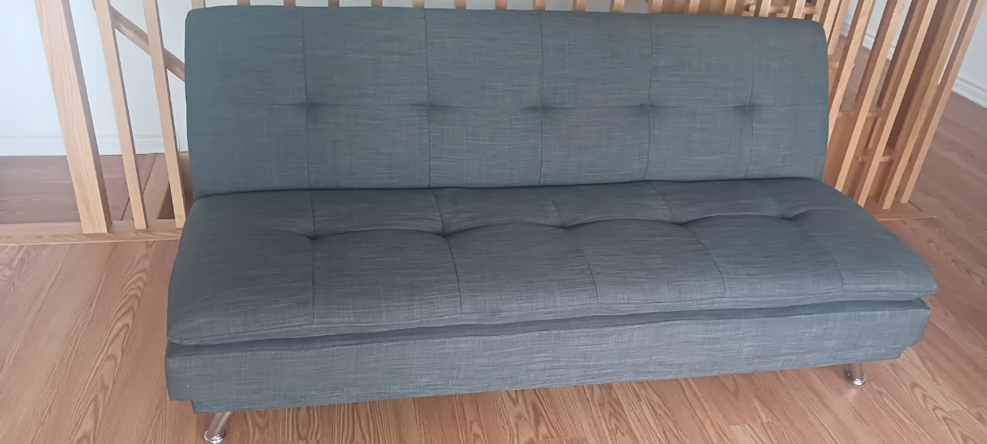 Brick Grey Tufted Sofa Bed