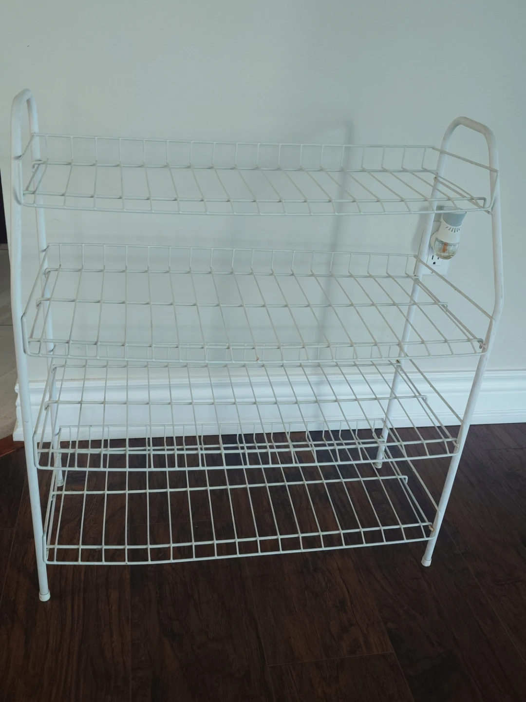 4-Tier White Wire Shelving Unit / Shoe Rack - photo 2