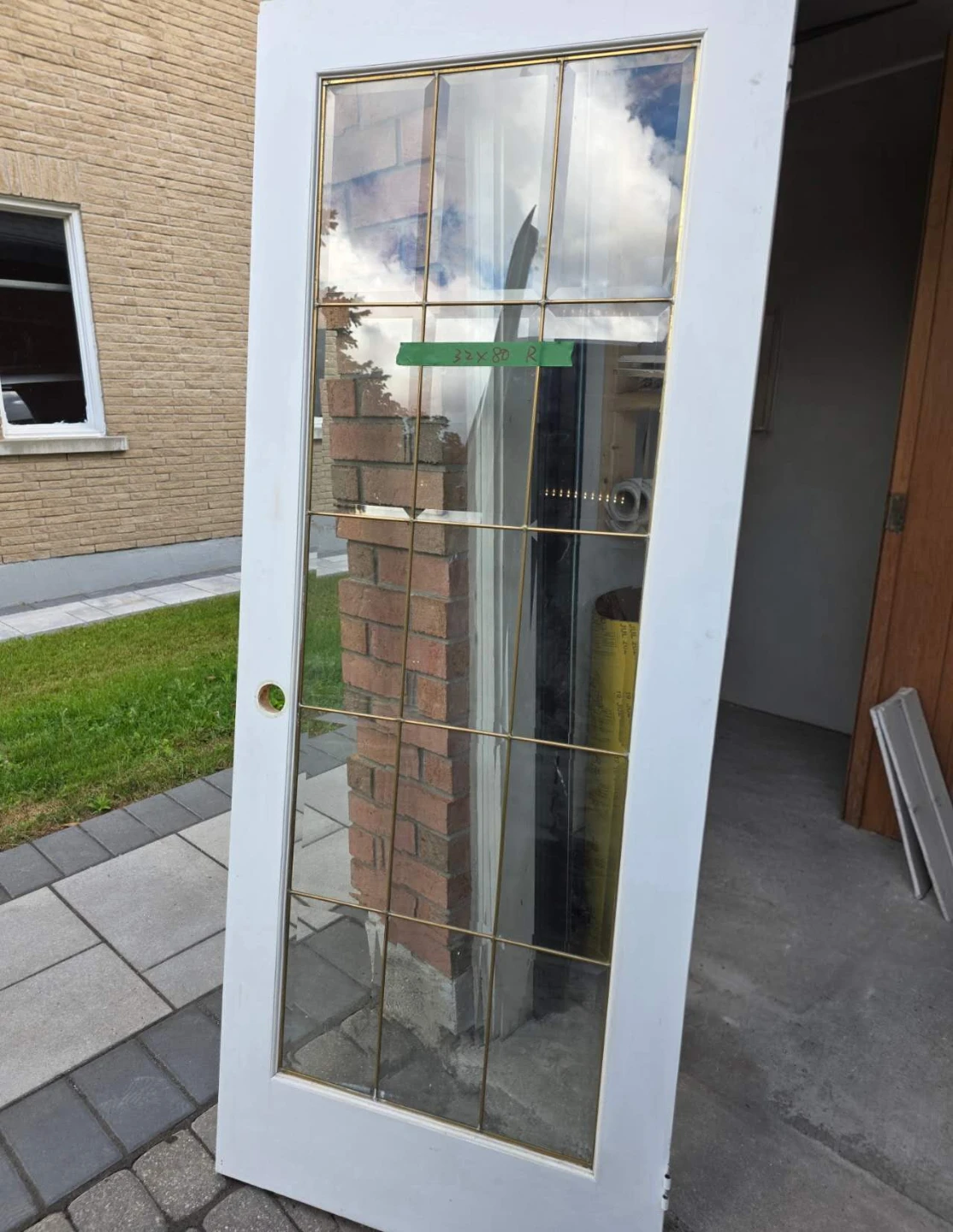 White Interior Door with Glass Panes french doors - photo 3