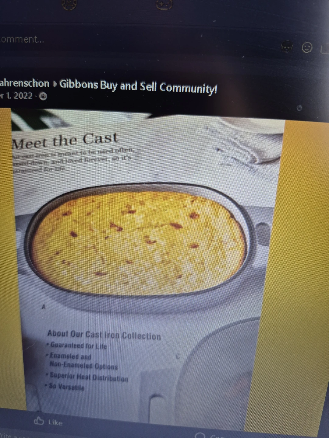 Pampered Chef Cast Iron  2 litre Oval Baker - photo 2