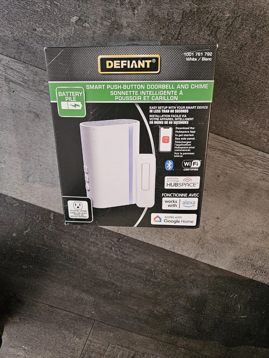 Defiant Smart Push-Button Doorbell and Chime - White