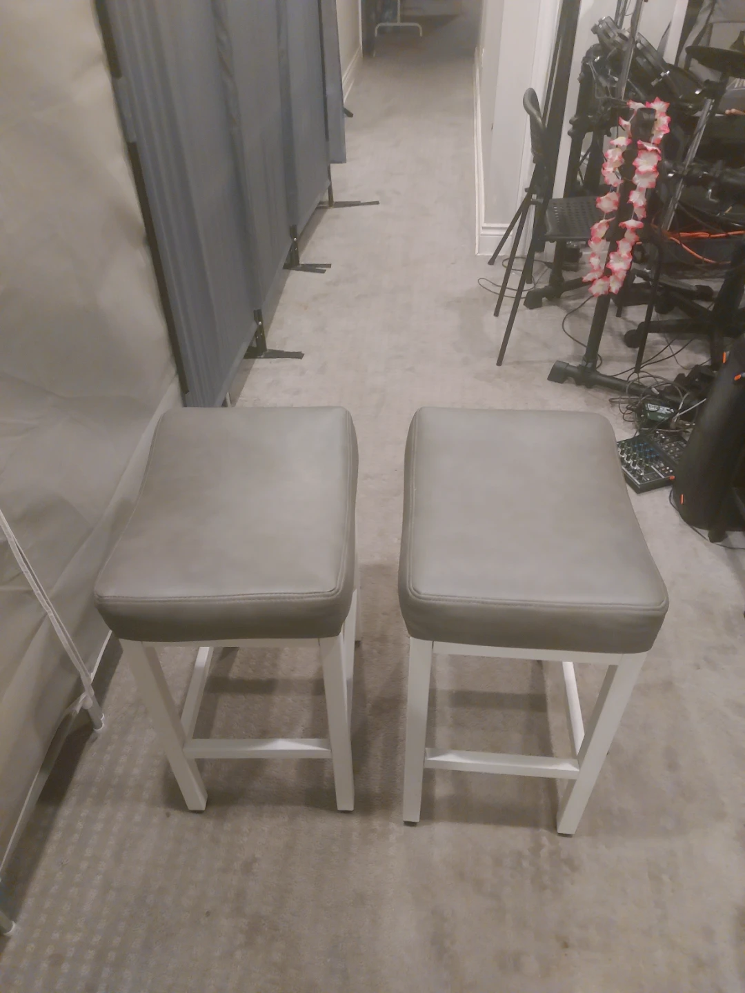 Set of 2 Gray Bar Stools - photo 5