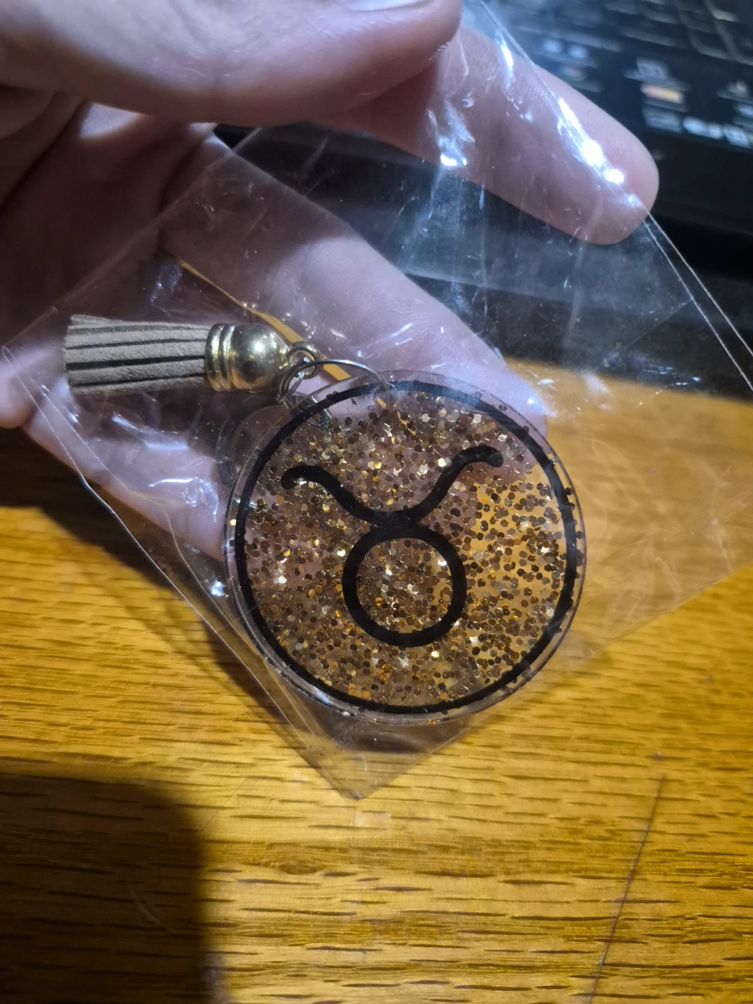 Taurus Zodiac Glitter Keychain