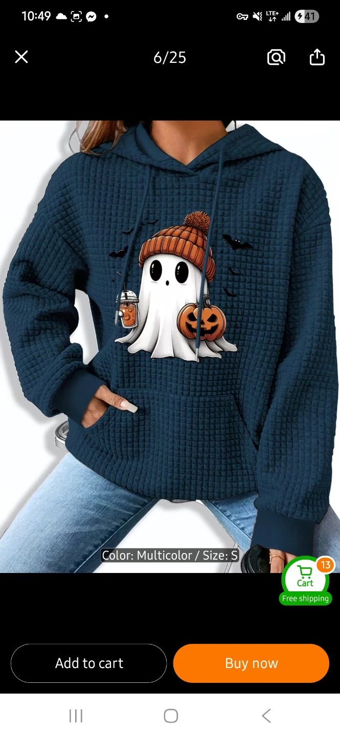 NEW Small Halloween Ghost Graphic Hoodie 👻
