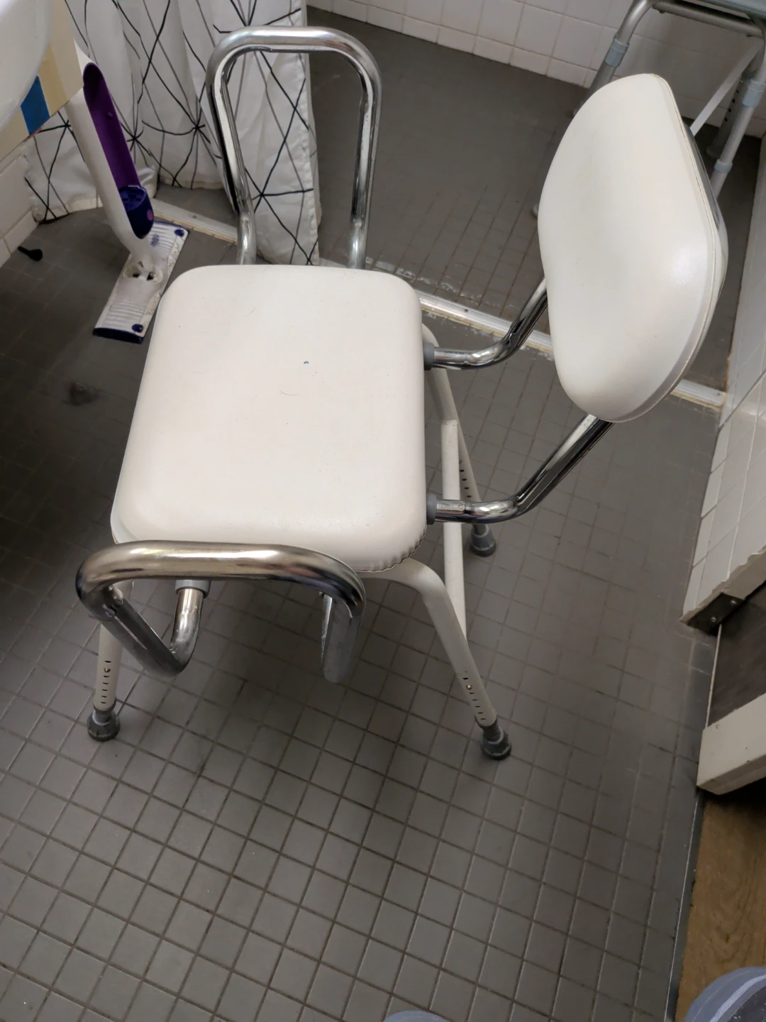 White Shower Chair with Back and Arms - photo 2