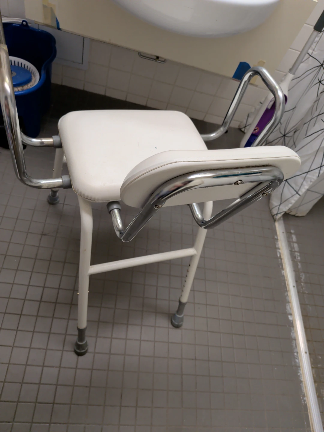 White Shower Chair with Back and Arms - photo 3