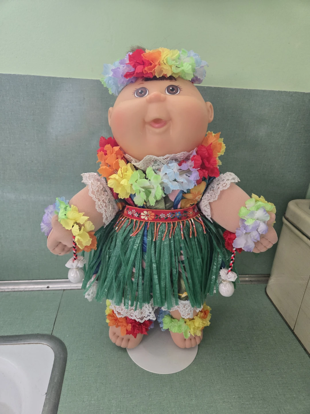 Awesome Hawaiian Doll on Stand