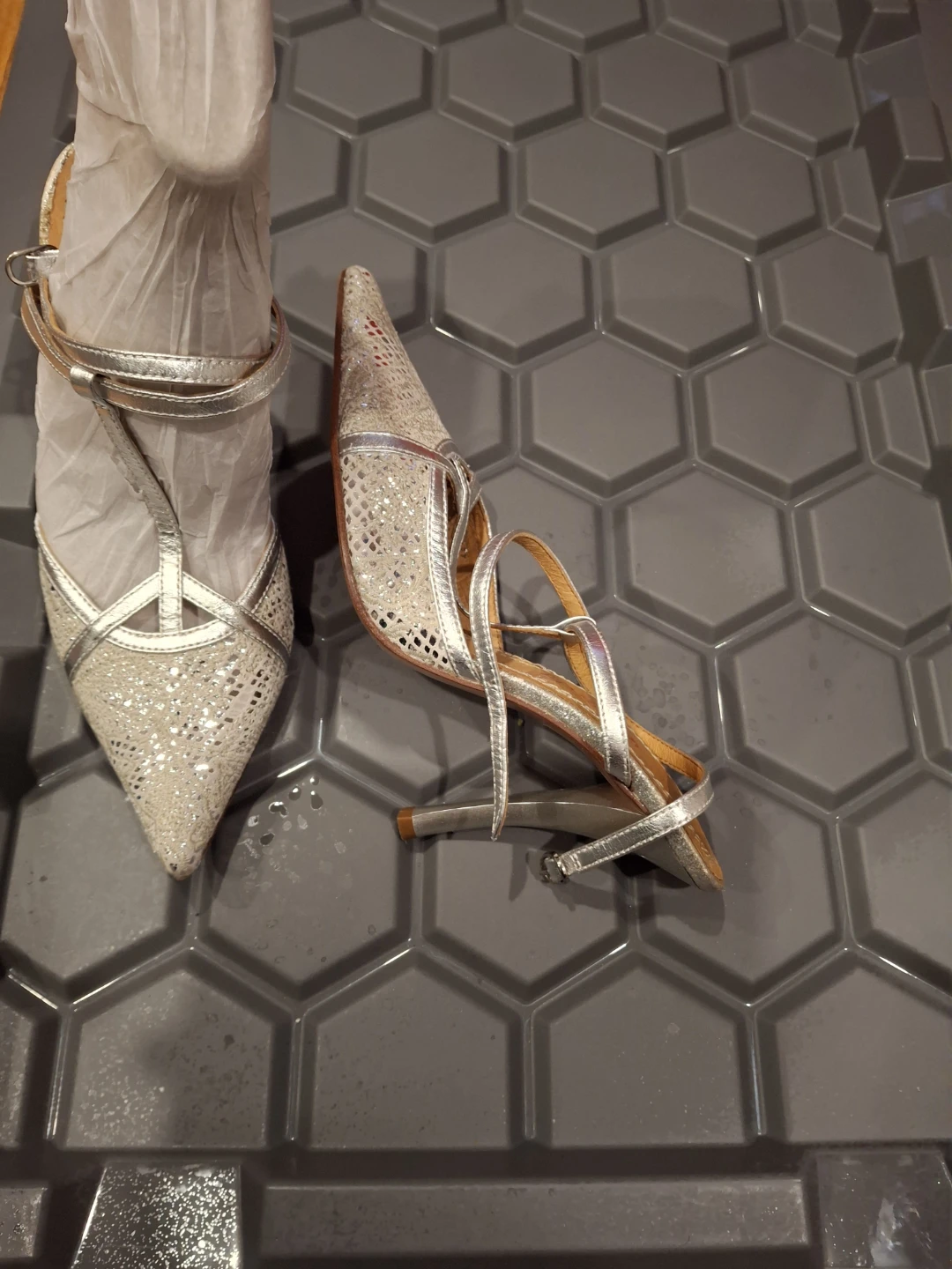 Miss Sixty Silver Sparkly Heels - photo 3