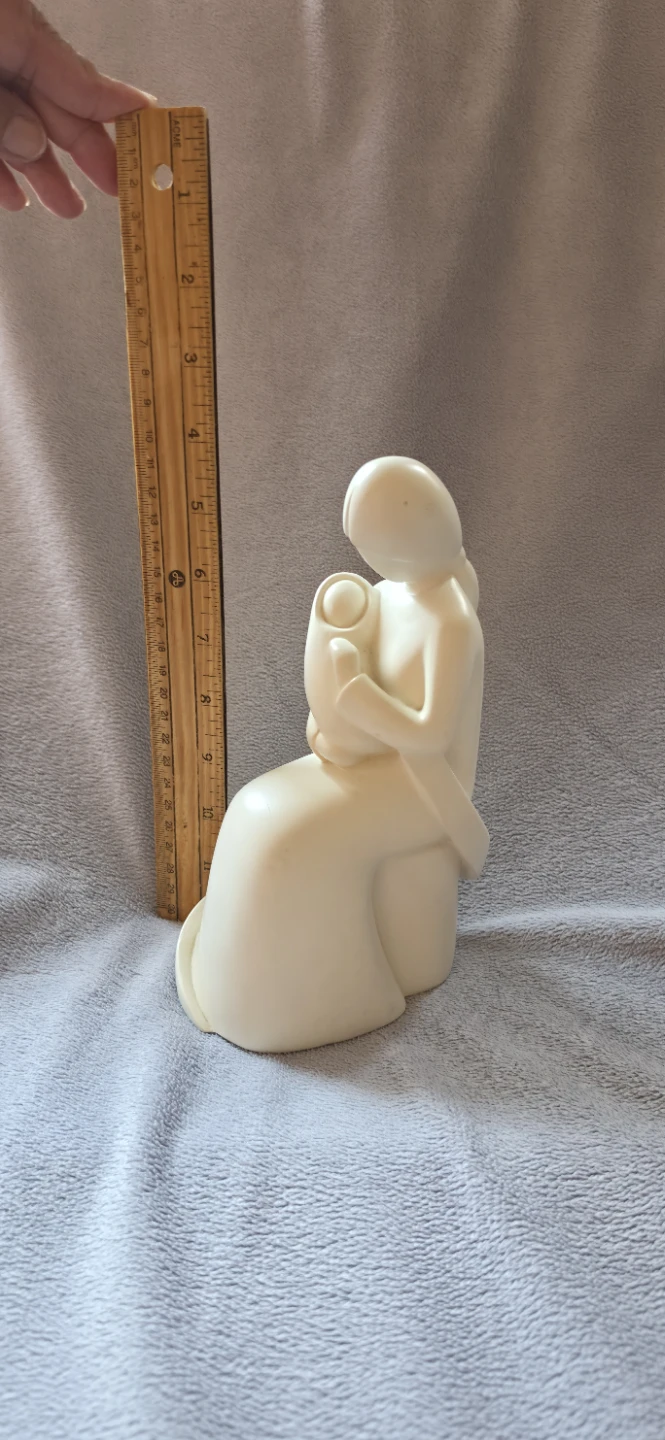 Cream Mother and Baby  Ceramic Figurine
