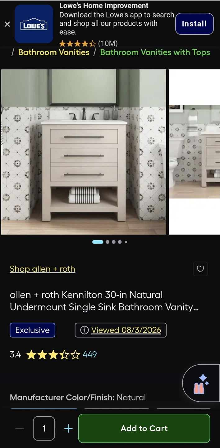 Allen + Roth Kennilton 30-in Vanity