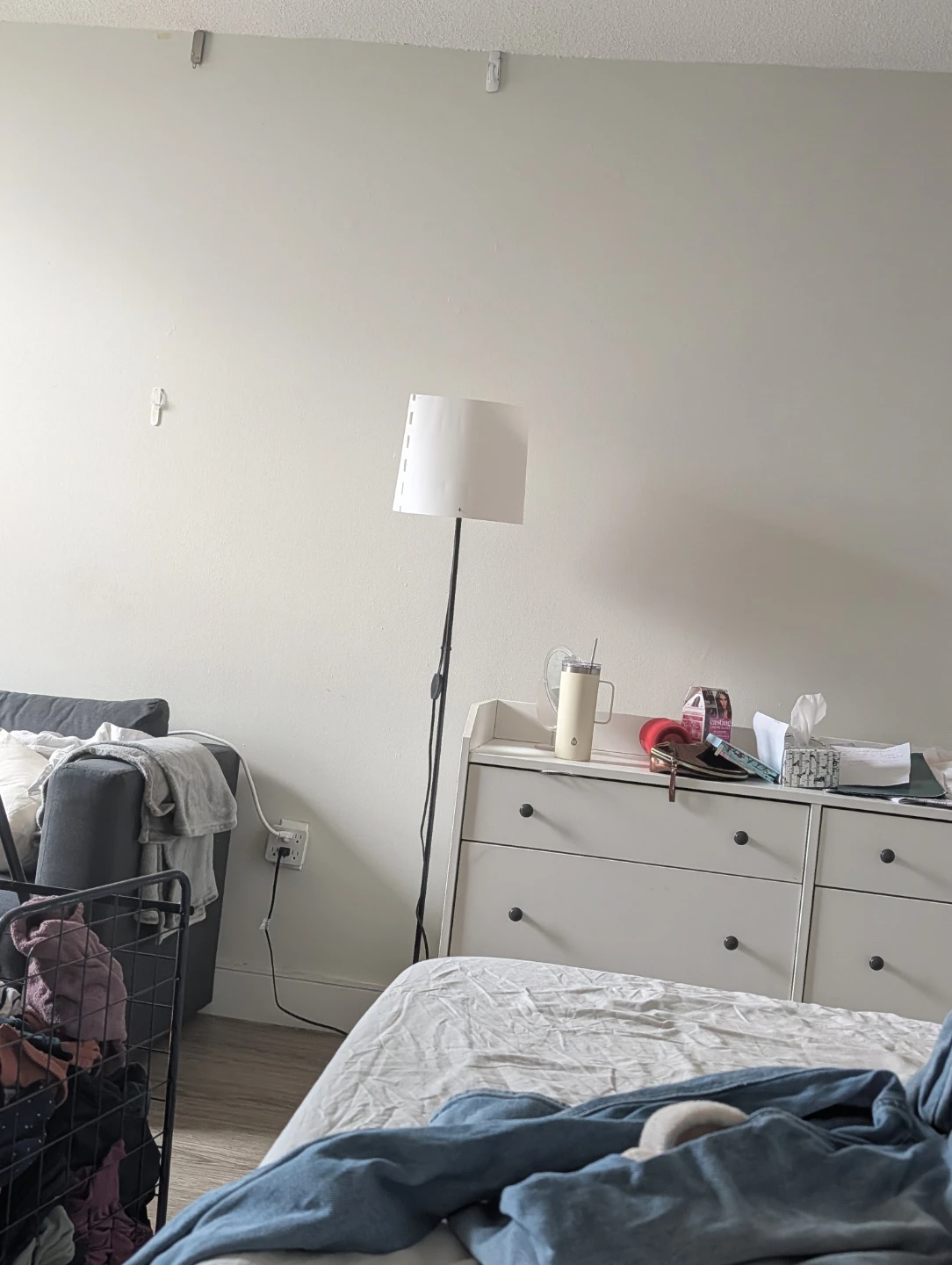 Floor Lamp with White Shade