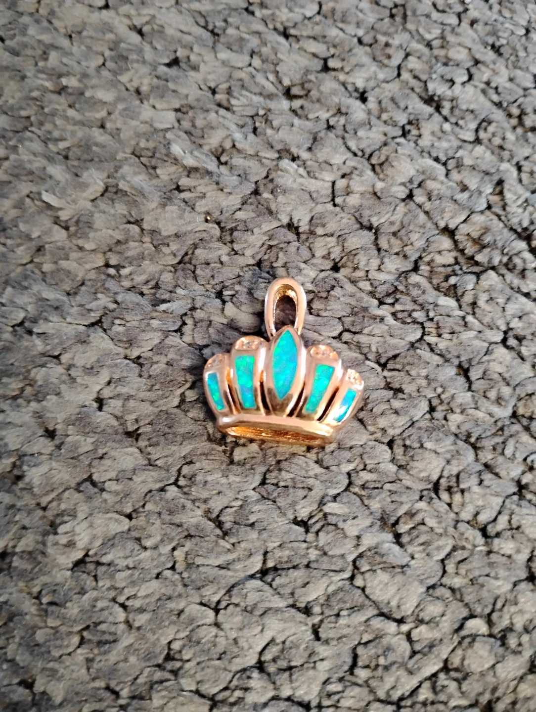 Rose Gold Over Sterling Silver Crown Opal Pendant