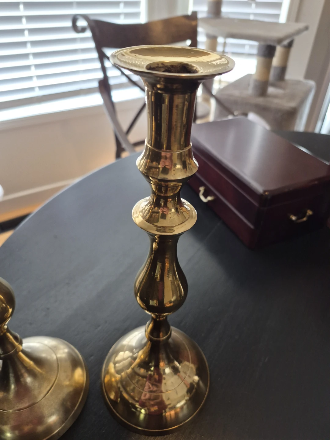 Pair of Brass Candlesticks - photo 2