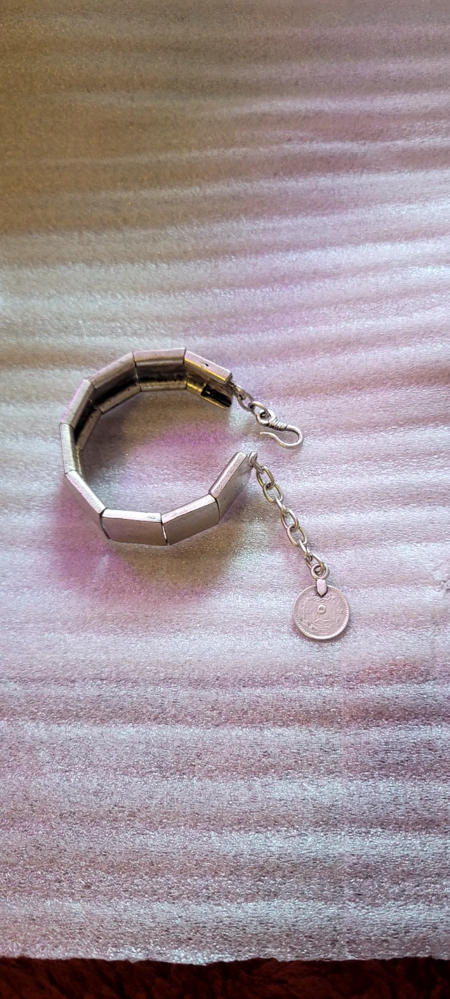Silver-tone Bracelet with dirham Coin Charm