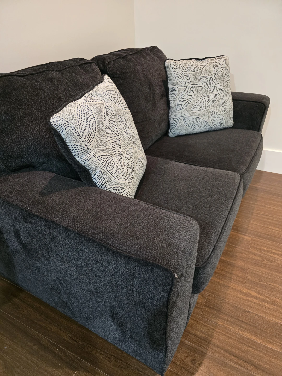 Dark Grey Sofa with Accent Pillows - photo 2