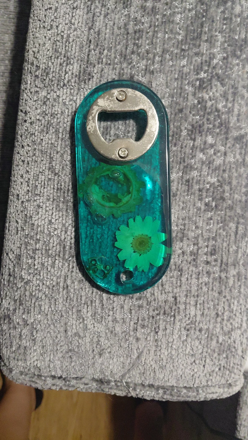 Resin Bottle Opener with Dried Flowers