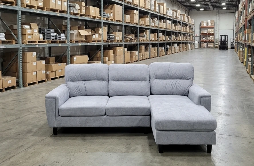 Grey Sectional Sofa with Chaise