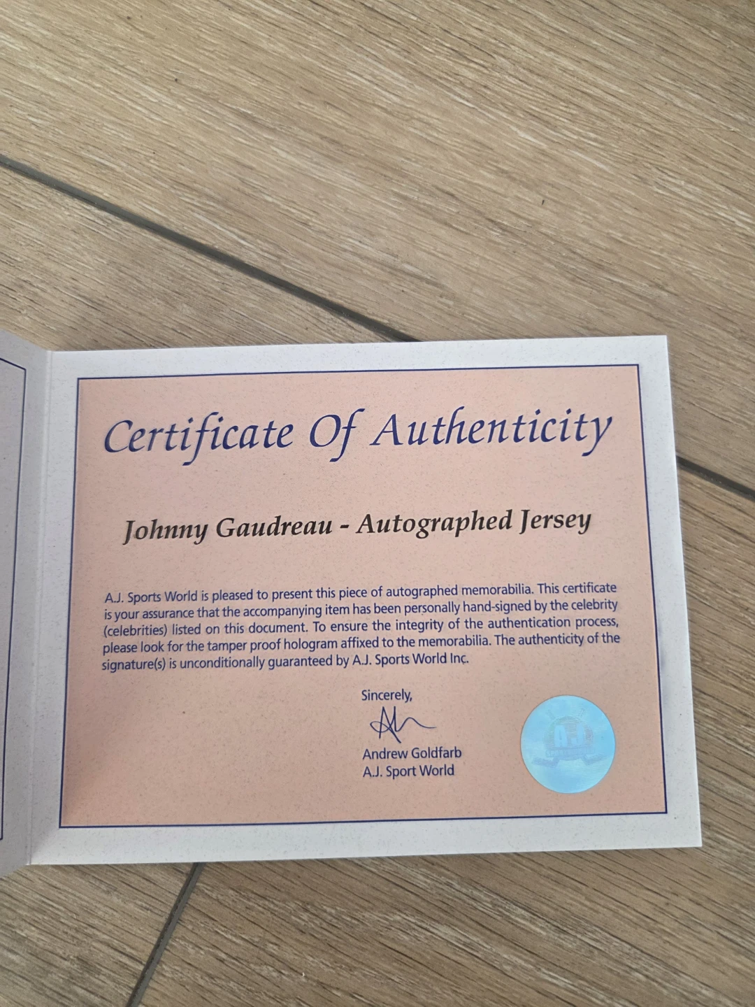 Johnny Gaudreau Authentic Signed Calgary Flames Jersey With COA - photo 2