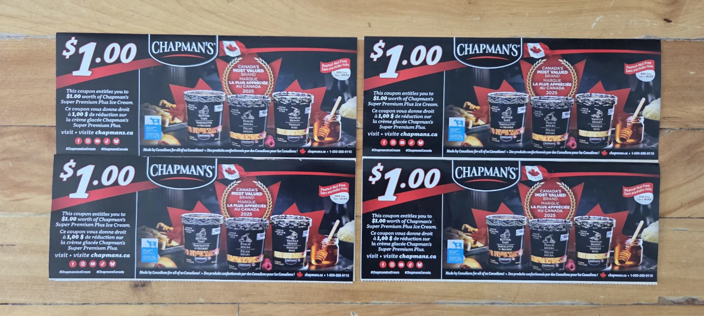 $4 Chapman's Ice-cream Vouchers