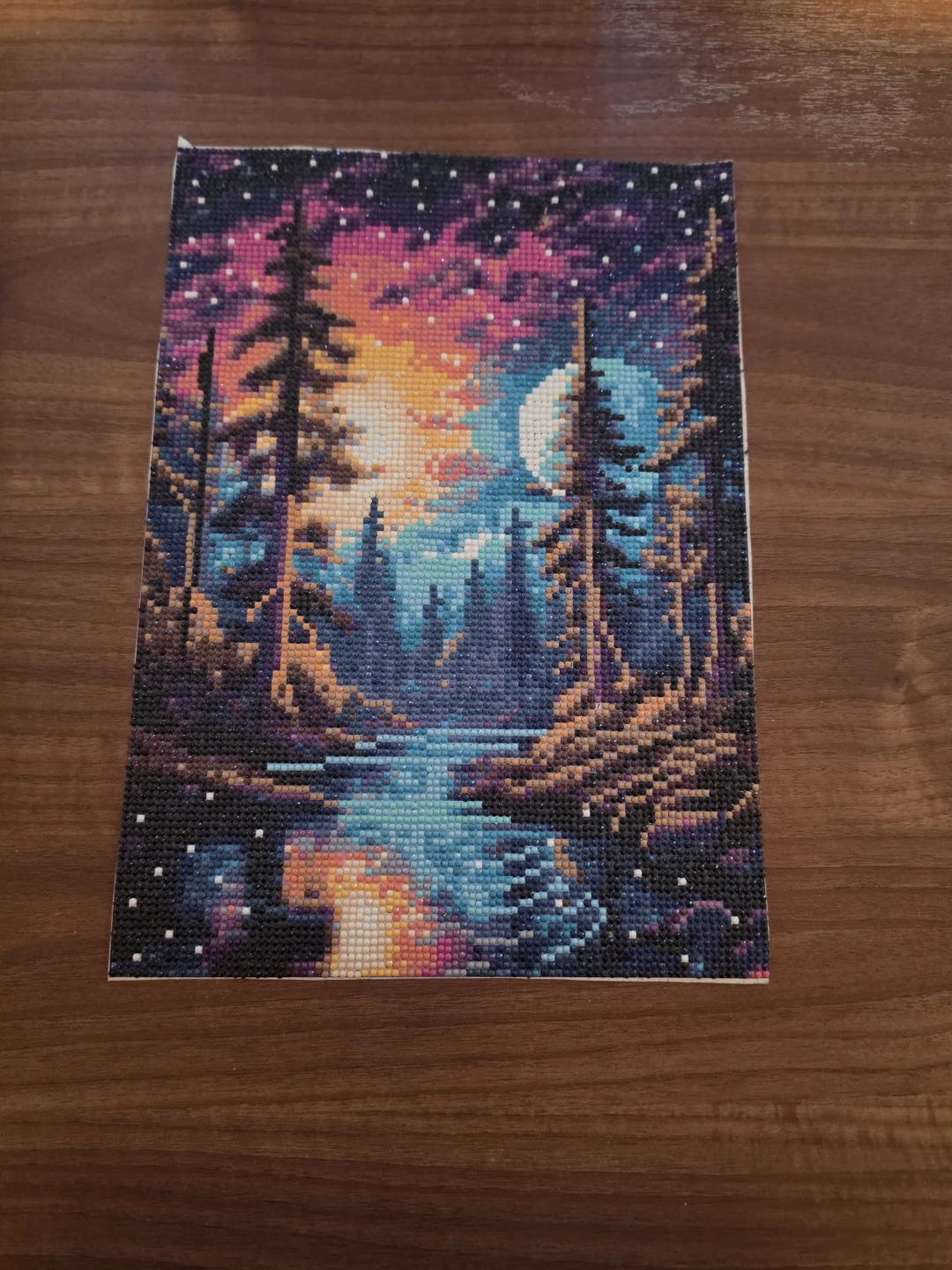 Diamond Painting Kit - Northern Lights Forest Scene