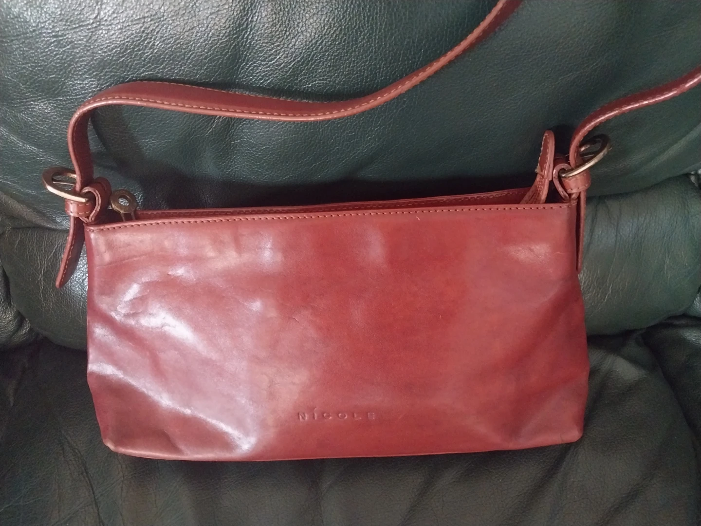 Nicole Brown Leather Shoulder Bag