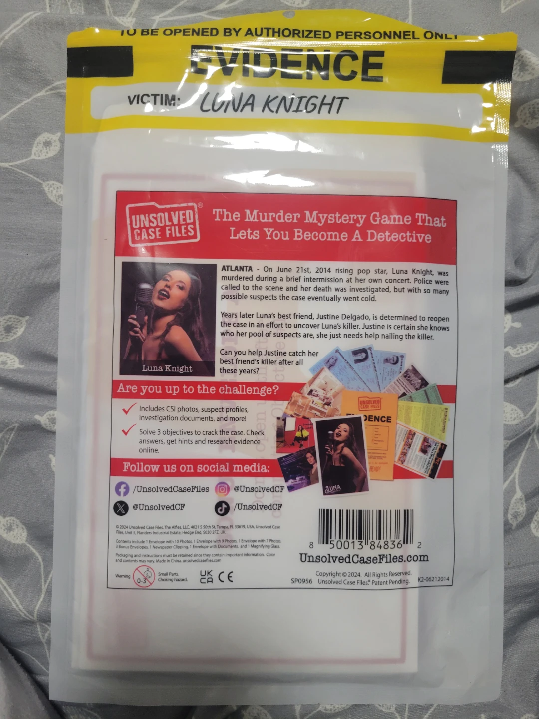 Unsolved Case Files Luna Knight Murder Mystery Game