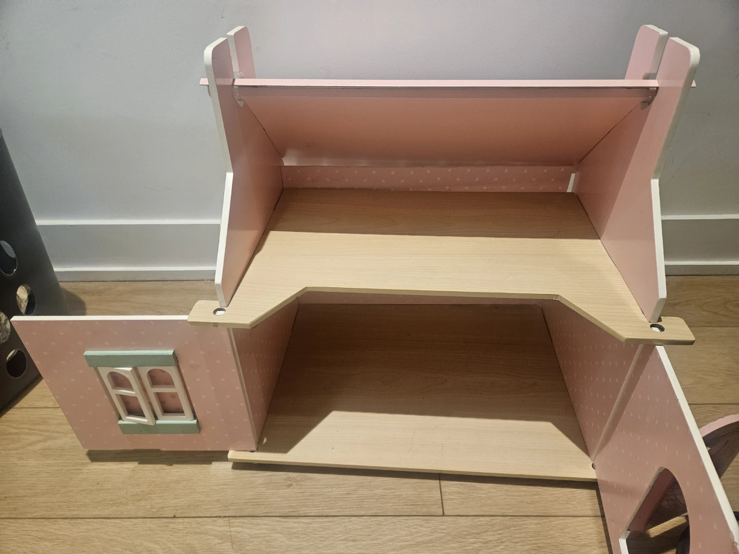 Wooden Dollhouse with Pink Roof - photo 2