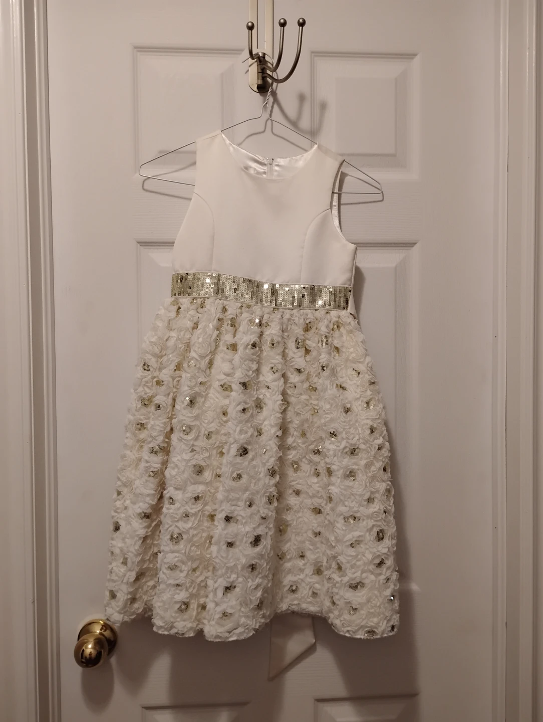 White Girls Dress with Sequins