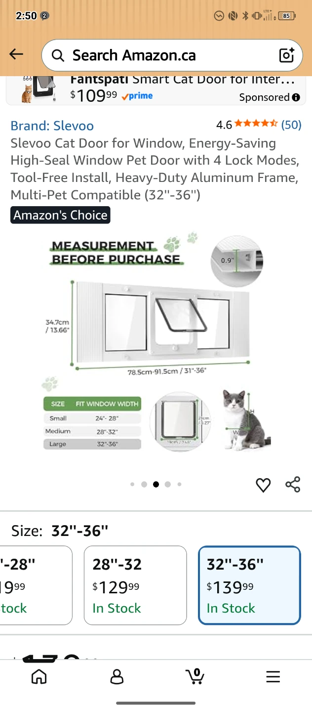 Slevoo CD-01 Cat Door for Window