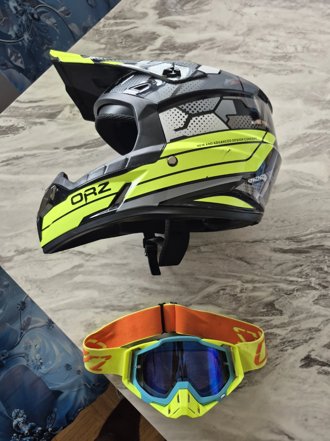 ORZ Dirt Bike Helmet with Goggles