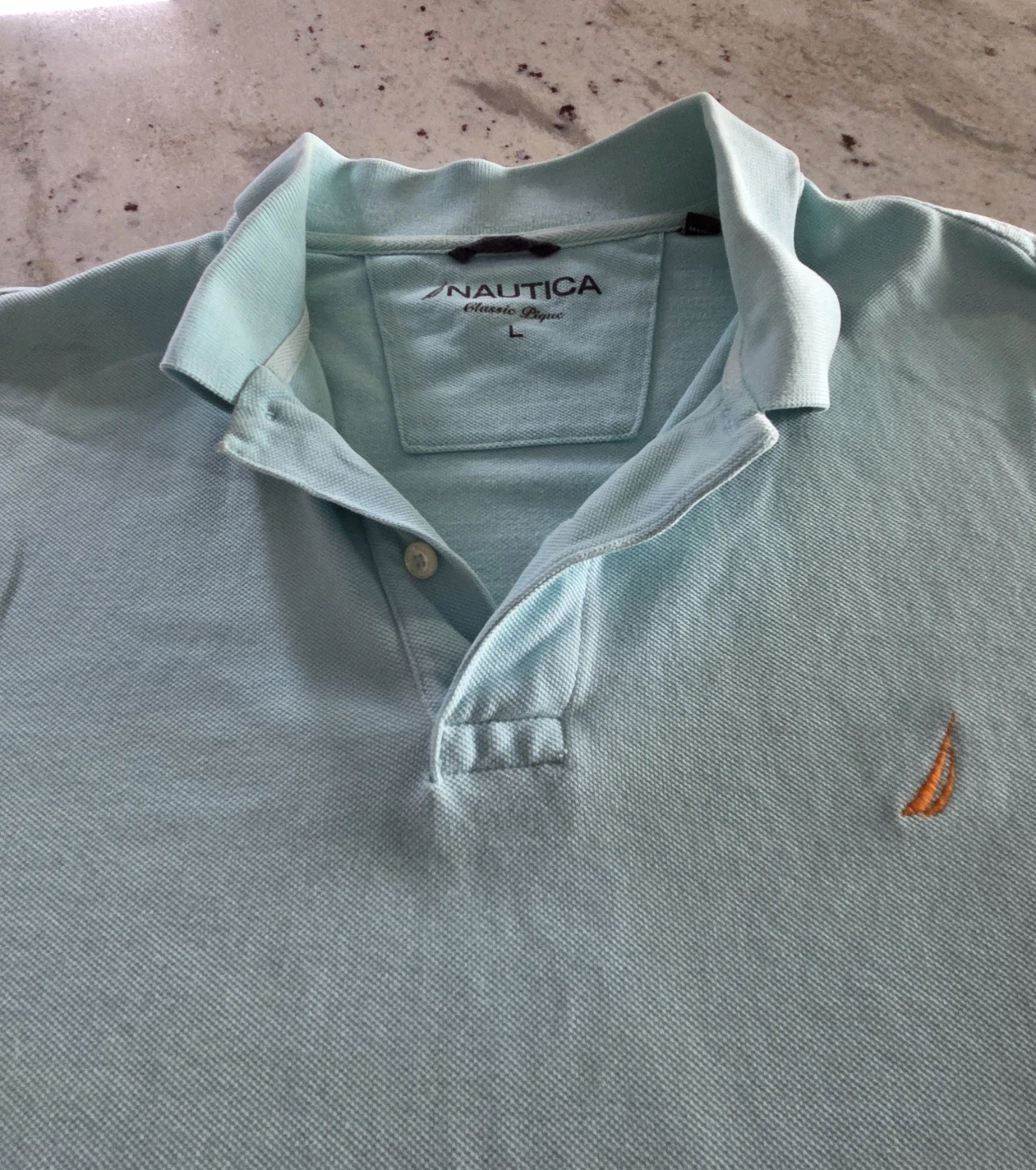 Nautica Classic Fit Polo Shirt - Light Blue - Size L - photo 2