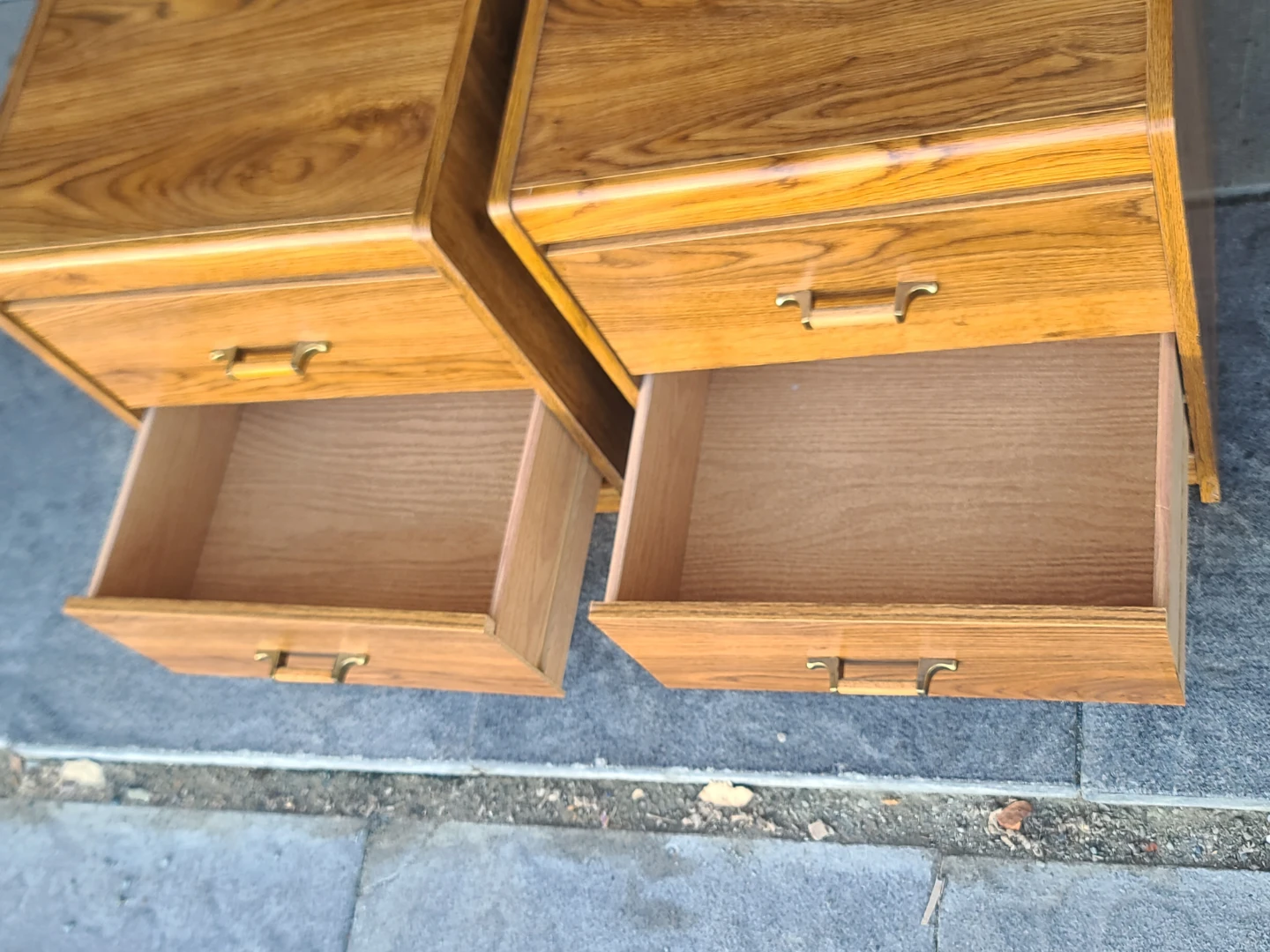 Pair of Wood Grain Two-Drawer Nightstands - photo 4