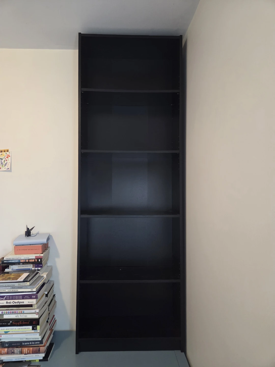 Ikea FINNBY Black Tall 5-Shelf Bookcase - photo 2