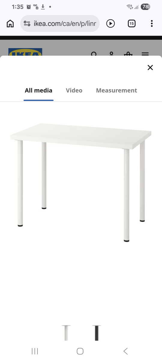 IKEA LINNMON / ADILS White Table 100x60 cm