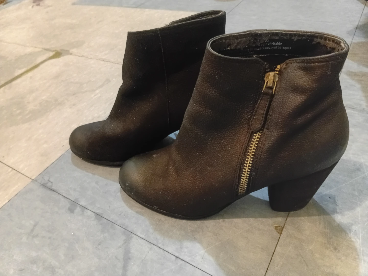 Black Leather Ankle Boots
