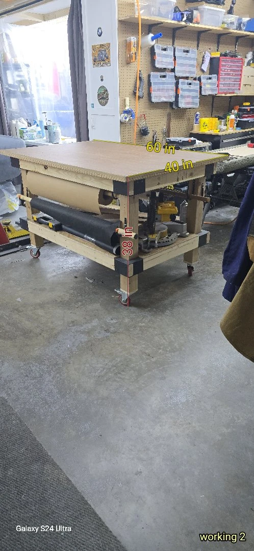 Custom Mobile Workbench with Rolling Paper Dispensers - photo 2