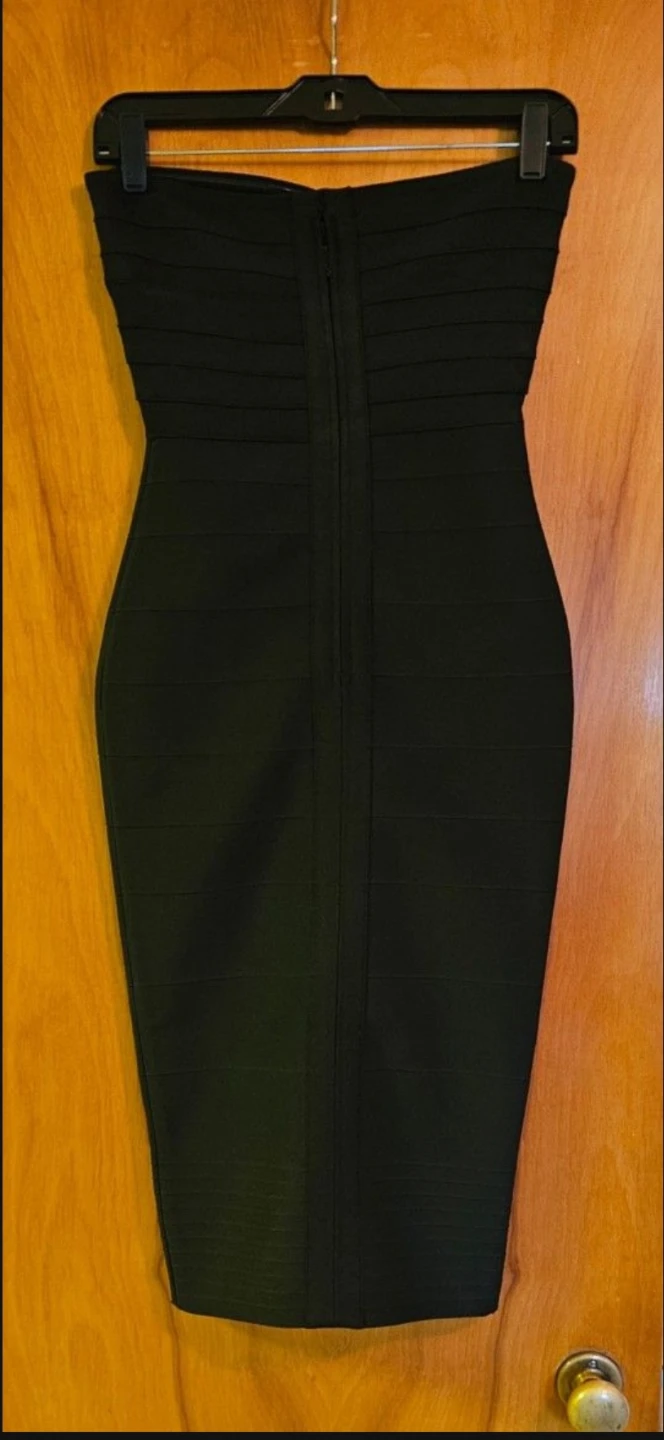 NWOT Black Fitted Ribbed Strapless Well Made Dress Size XS - photo 3